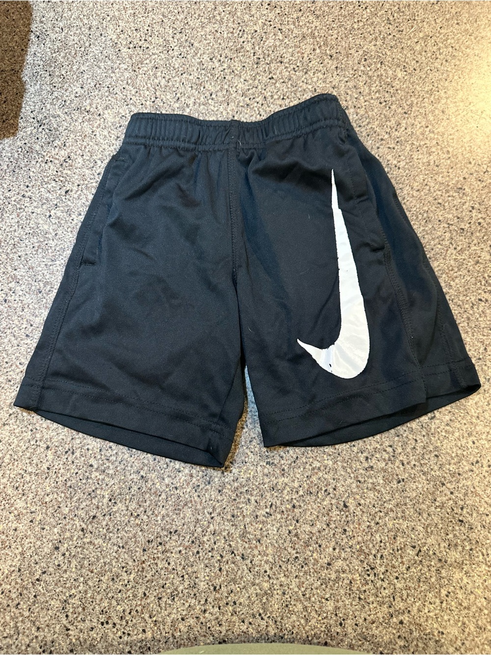 Nike Black Athletic Shorts with White Swoosh